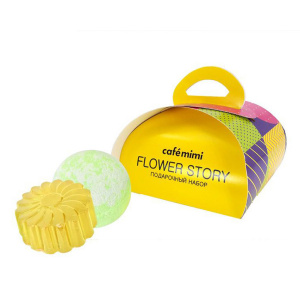 Набор подарочный Cafe mimi Flower Story (мыло глицериновое+шарик для ванны)