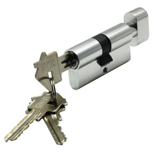 Цилиндр ключевой BUSSARE CYL 3-60, ключ-ключ, матовый хром