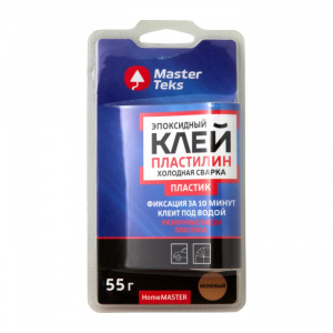 Клей эпоксидный MasterTeks HM холодная сварка для пластика бежевый (80гр/55гр)