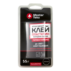 Клей эпоксидный MasterTeks HM холодная сварка термостойкий черный (80гр/55гр)