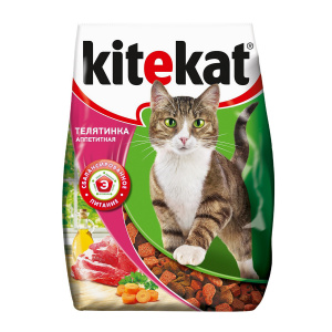 Корм для кошек Kitekat нов. сух Аппетитная Телятинка 350г *18