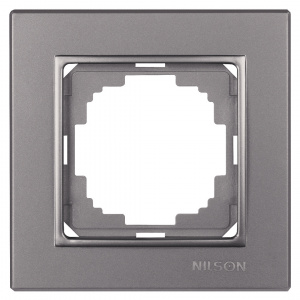 Рамка Nilson ALEGRA 1 мест., metallic/антрацит (25160091)