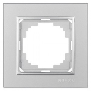 Рамка Nilson ALEGRA 1 мест., metallic/серебро (25130091)