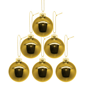 Набор новогодних шаров 6шт d6см золото