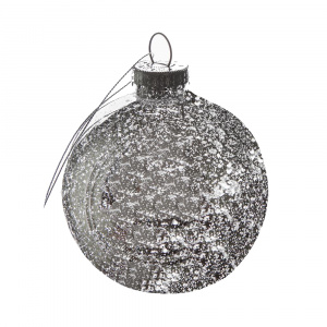 Шар новогодний, 15см, серебряный с матовым серебристым напылением, SYQD-011962
