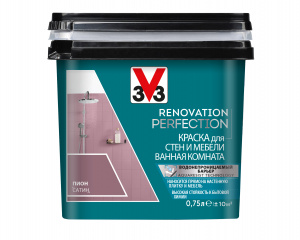 Краска для стен и мебели ванная комната V33 RENOVATION PERFECTION ПИОН (0.75л)