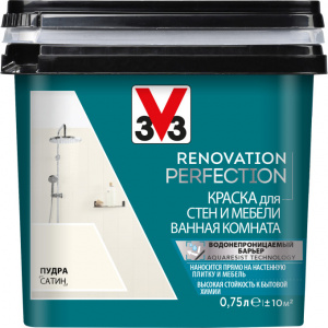 Краска для стен и мебели ванная комната V33 RENOVATION PERFECTION ПУДРА (0.75л)