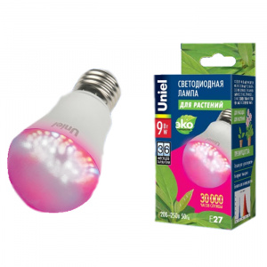 Лампа светодиодная Uniel ФИТО LED-A60-9W E27 (для рассады)