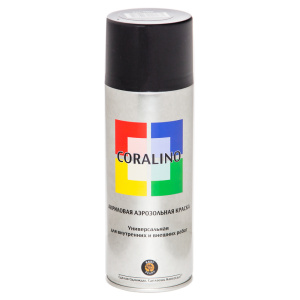 Краска аэрозольная CORALINO (520мл), RAL9005 Черный Глянцевый