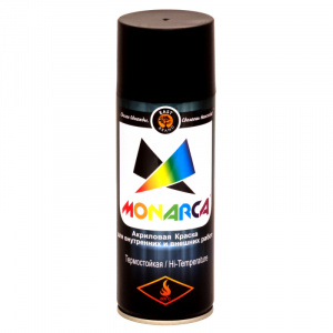 Краска аэрозольная Monarca термостойкая (520мл), Черный