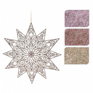 Украшение новогоднее подвесное Снежинка, розовый/золото, 50х50 см, AWR204040
