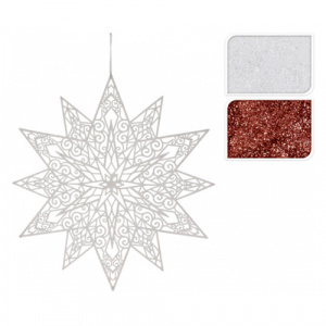 Украшение новогоднее подвесное Снежинка, 50х50 см,белый/красный, AWR204640