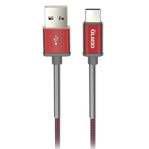 Кабель HD, USB 2.0 - USB Type-C, 1.2м, 2.1А, красный, OLMIO 038839   г/к/рн