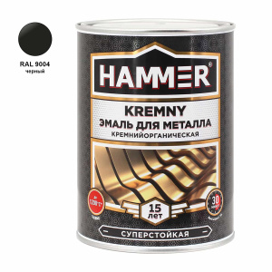 Эмаль термостойкая HAMMER Kremny, +1200°С RAL9004 черная (0,8кг)