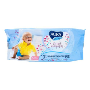 Салфетки влажные AURA Ultra comfort для детей 60шт