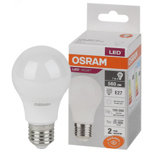 Лампа светодиодная  OSRAM E27 7W 4000К груша 220В (4058075578760)