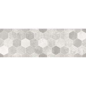 Плитка настенная Гексацемент 60х20 (1064-0294) серый узор (1уп- 0,84 м2/7шт)