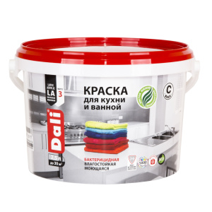 Краска для кухни и ванной, моющаяся DALI Professional база А гл.мат (2.5л)