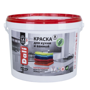 Краска для кухни и ванной, моющаяся DALI Professional база А гл.мат (9л)