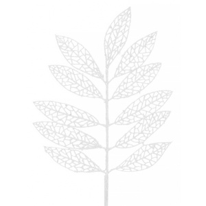 Растение искусственное Ветка Ясень в белом 43х21см