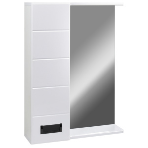 Шкаф-зеркало DORATIZ Вега BLACK 60, белый, с подсветкой, правый (2711.153)