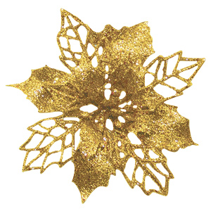 Декор 'Рождественский цветок', золото, 3 шт.