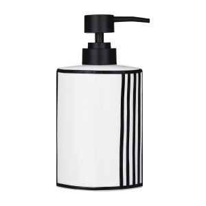 Дозатор для жидкого мыла MOROSHKA Grafica, 5х8,5х17,2 см, белый/черный
