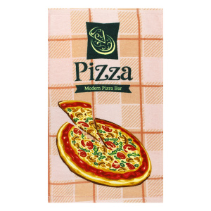 Полотенце махровое BRAVO Кухня Пицца м1193_02 S  30х50см розовое