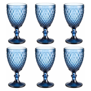 Набор бокалов для вина Ромб 270мл (6шт) синий