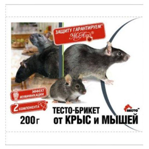 Средство от грызунов  Веста Тесто - брикет от крыс и мышей 200г