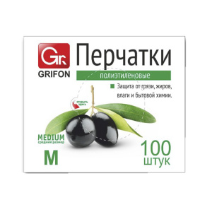 Перчатки полиэтиленовые GRIFON 303-018/1 M/L 100шт
