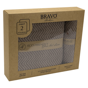 Набор полотенец BRAVO Крафт (35х75см+70х140см) коричневый м0904_07