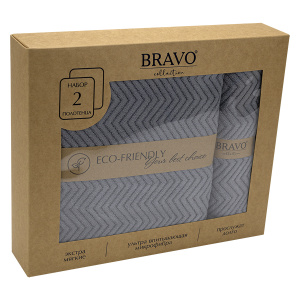Набор полотенец BRAVO Крафт (35х75см+70х140см) серый м0904_11
