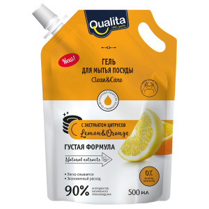 Средство для мытья посуды QUALITA Lemon&Orange 500мл