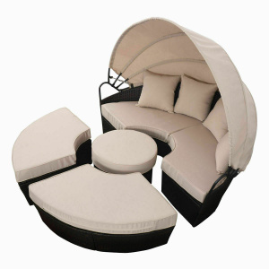 Набор мебели Ракушка (ротанг темно-коричневый, подушки бежевые)