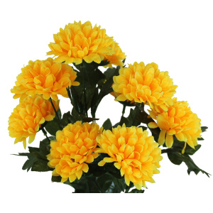 Букет искуственных цветов NATAM Хризантемы TY007 19х19х51см желтый
