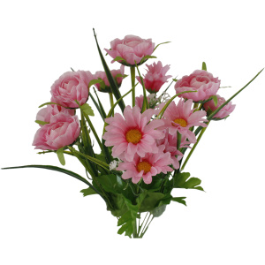 Букет искуственных цветов NATAM Флирт HG11067 15х15х41см розовый
