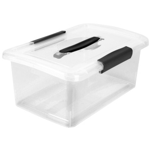 Ящик для хранения KEEPLEX Vision с защелками и ручкой 9л 37х27,4х14,8см прозрачный кристалл