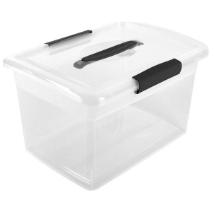 Ящик для хранения KEEPLEX Vision с защелками и ручкой 14л 37х27,4х22,2см прозрачный кристалл