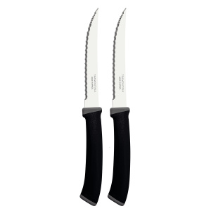 Набор ножей TRAMONTINA для мяса с микрозубцами 12,5см (2шт) черный
