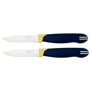 Набор ножей TRAMONTINA Multicolor для очистки овощей 7,5см (2шт) синий