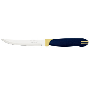 Нож кухонный TRAMONTINA Multicolor для стейка гладкий 12,5см синий