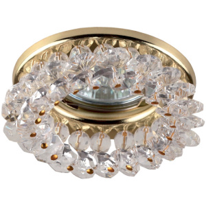Точечный светильник ЭРА с мелкими хрусталиками золото/прозрачный DK16 GD/WH
