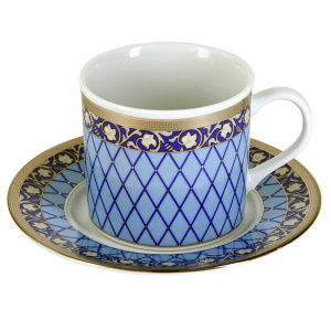 Пара чайная THUN Cairo Сетка на синем КАР0016 250мл
