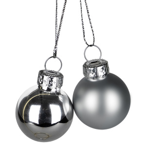 Набор шаров стекло Серебряные шарики 2,5 см 24 штуки, арт.90638