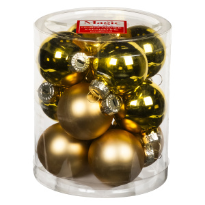 Набор шаров стекло Золотой микс 4 см 12 штук, арт.90645