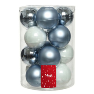 Набор шаров стекло 6 см, 20 штук, серебристо-голубой, арт.90764