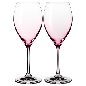 Набор бокалов для вина BOHEMIA CRYSTAL София 40814/90601/390/2 0,39л 2шт розовое стекло
