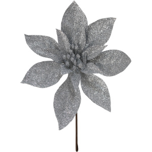 Цветок декоративный Пуансеттия ТМАТАМ ECH22-046 16х2х16см серебро