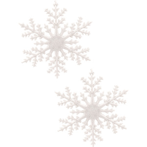 Набор ёлочных подвесок Блестящие снежинки 15 см (НУ-3827) 2 шт